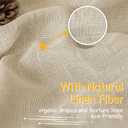 YoungsTex Oatmeal Linen Cafe Curtains 24 Inches Long - Small Half Drapes Semi Sheer with Rod Pocket Back Tab for Bathroom Farmhouse Kitchen Windows Over Sink 2 Panels, 29 X 24 Inch