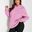 Trendy Queen Womens Oversized Hoodies Fleece Sweatshirts Fall Fashion Pullover Sweaters Winter Clothes (Pink, L)