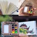 Tobios Watercolor Kit, Tobios Mini Watercolor Paint Set, 12 Color Mini Watercolor Travel Set, Pocket Artist Watercolour Travel Sets, 8 Grids Portable Paint Palette