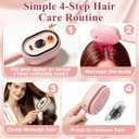 Electric Steam Brush for Hair, Electric Spray Air Cushion Massage Comb with Red Light Therapy, Rechargeable Water Spray Hair Brush, Self-Cleaning Detangling Anti-Static Hair Care Comb