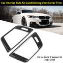 Acouto Side Air Conditioning Vent Trim Covers Fit for 3 Series F30 2013-2018 Car Interior Air Outlet Vent Frame Cover Left and Right Trim Decorative Sticker ABS Carbon Fiber