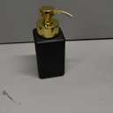 GMISUN Gold Hand Soap Dispenser, Black Glass Soap Dispenser with Gold Pump for Bathroom, 12 fl oz/350ml Refillable Dish Dispensers for Kitchen, Modern Liquid Lotion Bottles for Countertop