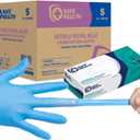 Safe Health Nitrile Exam Gloves  4 mil, Latex-Free, Powder-Free, Disposable, Blue, Medical Grade, Food, Cleaning Use (Small)