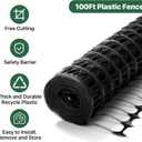 Temporary Fence Plastic Fence with Posts,40" x100' Safety Barrier for Dogs Snow Mesh Fencing with Steel Stake 4Ft Movable Portable Fencing Fence Roll 40In High for Garden Backyard Outdoor-Black
