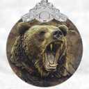 Christmas Ornament, Grizzly Bear Christmas Decoration, Stained Glass Christmas Tree Ornaments, Christmas Ornaments Clearance, Bear Lover Gifts, Xmas Gift for Friend Family Coworker