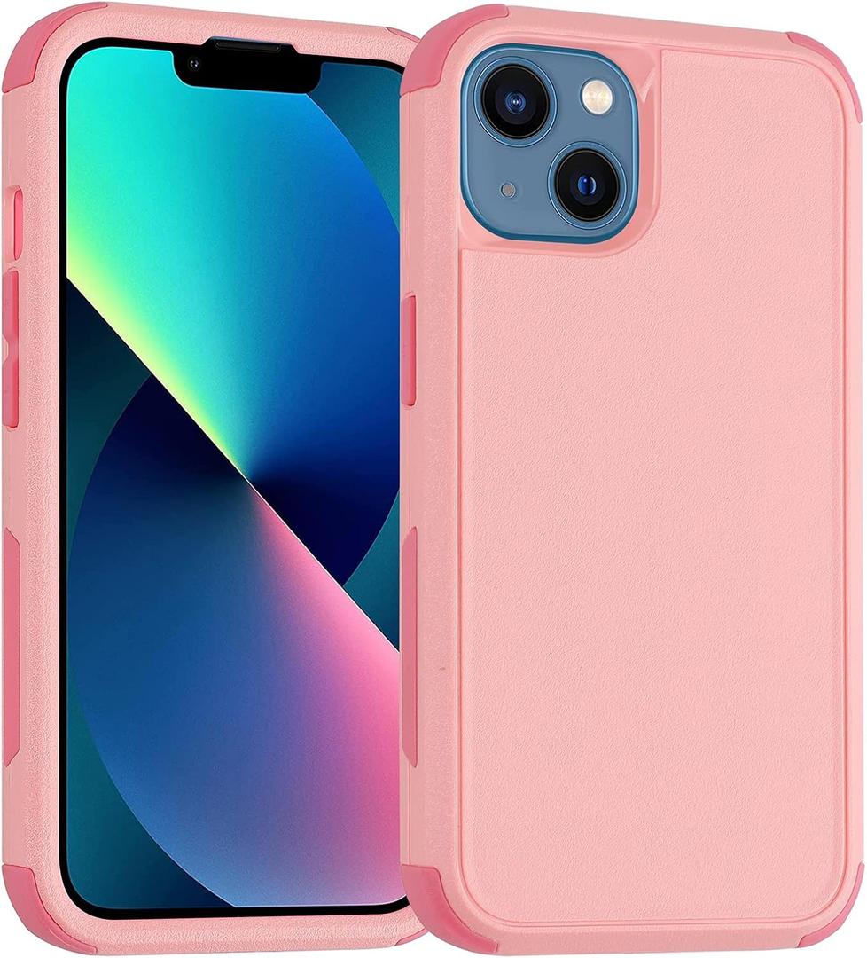 Compatible with iPhone 12 Case 2020 Shockproof Heavy Duty Durable Dropproof 3-Layer Rubber Cover Scratch-Resistant Protective Case (Pink, for iPhone 12 Pro max 6.7 inch)