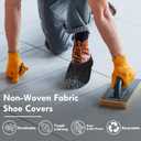 Recycable Shoe Covers Disposable - Black Shoe Covers for Indoors,50Pcs Booties for Shoe cover,Fits Up To 11 US Men and 13 US Women Size,Recyclable Non-Woven Fabric