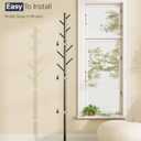 Coat Rack with 8 Hooks, 3 Adjustable Heights, Modern Hall Tree, Sturdy Metal Clothes Stand with Sintered Stone Base for Entryway, Office, Bedroom, for Coats, Hats, Handbags and Scarves, Black