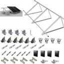 Solar Panel Mounting Brackets Kit System Adjustable 30º~45º Aluminum Alloy Tilt Ground Mounted Bracket Rust Free Sturdy for 1-4pcs Solar Panels