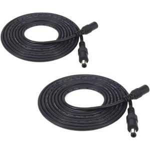 2 Pack 3m/9.84ft Black 5.5mm x 2.5mm DC Plug Extension Cable DC Extension Cable 5.5mm x 2.5mm Barrel Male Plug Connector