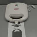 Mini Pizzelle Maker Machine with a 3'' Cutter, Mini Stroopwafel Iron, Bake 2 x 4'' Pizzelles or 3'' Stroopwafels, Excellent for Holiday, Party, Dessert Treat Making & More