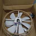 20 Inch Boho Rattan Fandelier, Semi Flush Mount Caged Bladeless Ceiling Fan with Light & Remote, Low Profile/6 Speed/Timer/3 CCT/Quiet/Reversible DC Motor, for Bedroom Living Room Kitchen