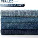 MIULEE Pack of 4 Couch Throw Pillow Covers 18x18 Inch Neutral Blue Soft Decorative Chenille Pillow Covers Farmhouse Accent Cushion Covers for Boho Western Home Coastal Decor Sofa Bedroom Living Room