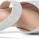 Women's Pointed Toe Kitten Heel Pumps, Elastic Strap Dress Shoes, Slip On Professional Office Wear (Silver, M)