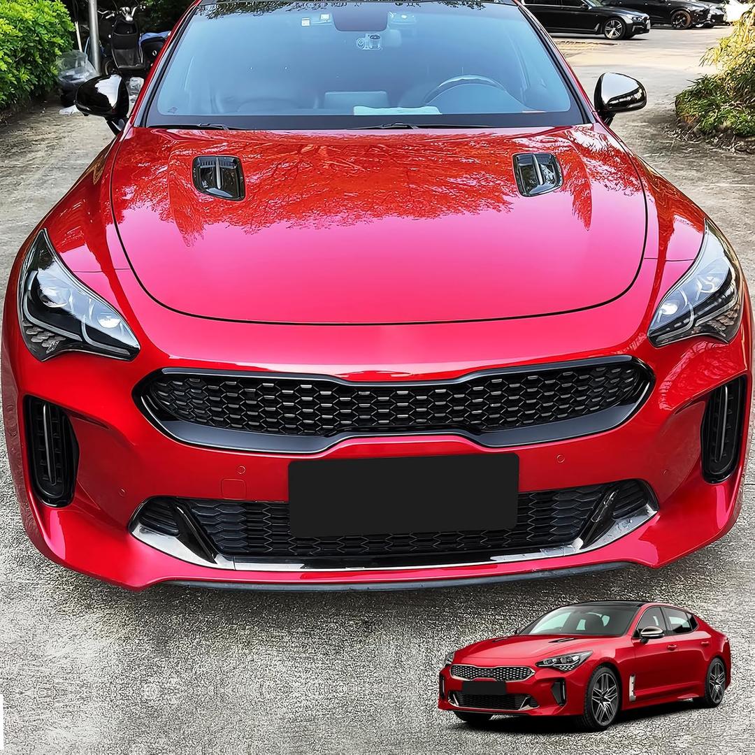 YOUTOOCAR Grille Cover Trim Compatible with Kia Stinger 2018-2023 Accessories (Glossy Black, Center Grille Cover)