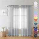 Lecloud Living Room Light Grey Sheer Curtains 72 Inch Long 2 Panels, Lightweight Solid Voile Silver Gray Curtain for Bedroom, Soft Gauzy Farmhouse Bedroom Drapes with Dual Rod Pockets, 40W x 72L