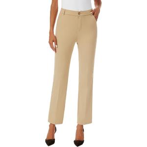 iChosy Women's Straight Leg Dress Work Ankle Pants Business Office Casual Slacks with Pockets