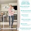Regalo Safety 36" Extra Tall and 49" Wide Baby Gate for Doorways & Bottom of Stairs, Pressure Mounted Walk Through Baby Gate for Toddlers & Pets, Tested & Safe, American Designed, American Owned