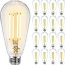 DAYBETTER 16 Pack Vintage LED Edison Bulbs, E26 Led Bulb 60W Equivalent, Dimmable Led Light Bulbs, High Brightness 800 LM Warm White 2700K, ST58 Antique LED Filament Bulbs, Clear Glass Style for Home