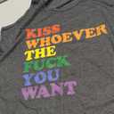 Kiss Whoever the fuck you want LGBT Rainbow Pride Flag Tank Top Medium