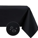 Aironment Rectangle Tablecloth Water and Stain Resistant Washable Table Cloth Selected Wrinkle Free Polyester Table Cover for Dining, Parties, Camping (60 x 84 Inch, Black)