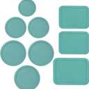Replacement Lids for Pyrex Glass Food Storage Containers Rectangular (1) 1-Cup (2) 2-Cup (2) 4-Cup (1) 7-Cup (2) 3-Cup (1) 6-Cup Round Rectangle (Turquoise) (TURQOISE)