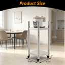 Stainless Steel Rice Warmer Stand–14"x14" SS Two-Tier Cart with Adjustable Upper Shelf & 4 Swivel Casters (2 Locking) Store&Move Cooking Equipment Multi-Purpose Mobile Station for Indoor/Outdoor