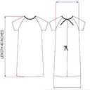 3 Pack - Blue Hospital Gown with Back Tie / Hospital Patient Gown with Ties - Fits Small - XL