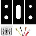 3-Pack Stove Guard for Gas Stoves - 0.3mm 5 burner gas stove protectors with Cleaning Brushes & Scraper, Reusable Burner Covers for Gas Stovetops, Easy-Clean Surface Protection