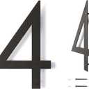 12 Inch Modern Floating House Numbers for Outside | Large Metal House Numbers for Outdoors | Black Coated Rust-Proof Home Address Numbers/Plaques | Metal Numbers