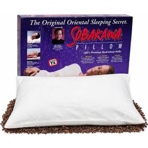 Sobakawa Traditional Buckwheat Standard Size Pillow Organic Cotton with Natural Technology for Cool Sleep, Neck Support for Back and Side Sleepers or as a Meditation Cushion,White