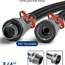 Garden Hose, Flexible Ultra Lightweight Durable, Kink-Free Water Hose with 10 Function Sprayer - Non-Shrinking, Easy to Store, All-Weather, High-Pressure, Black (100 FT)