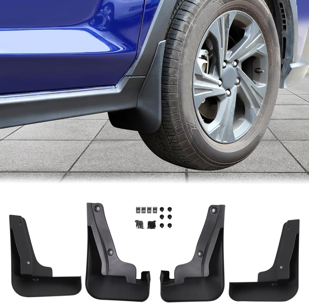 Aunginsy 4Pcs Mud Flaps Compatible with Subaru Crosstrek 2024 2025 Car All-Weather Fender Front and Rear Mud Splash Guards No Drilling Required Flexible PP Material Protection Exterior Accessories