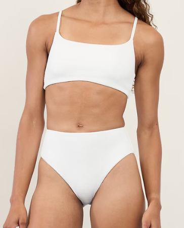High Waisted Bikini Sets Two Piece Swimsuit Tummy Control Bathing Suit Full Coverage Swimwear, Size L, White