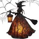 Halloween Witch Lamp, Gothic Spooky Witch Decor with Holding Lantern, Witchy Lamp with Witch Hat Design, Standing Night Light for Home, Porch, Tabletop, Party Decor, for Halloween and Gift(1pc)