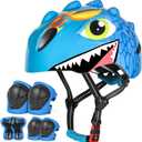 VICTGOAL Toddler Kids Bike Helmet Lightweight 3D Children Bicycle Helmet for Boys and Girls Age 3-8 for Multi-Sport Scooter Cycling Skating (Blue-Set)