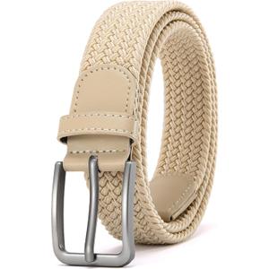 DOOPAI Braided Stretch Belt for Men, Elastic Woven Belt, casual Fabric Golf Belt, 1 3/8" for golf pants jeans, Gift Box