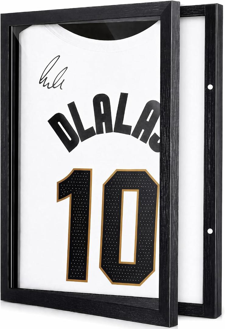 Jersey Frame Display Case, 13.8 x 17.7 Wood Shadow Box with Acrylic Front