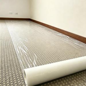 YADI Carpet Protection Film Adhesive, 24" x 100' Clear Plastic Covering Floor Protector for Carpet, Stair Carpet Protective Film Roll for Painting, Renovation, Pets, Moving