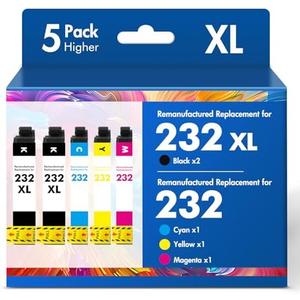 Remanufactured Replacement for 232XL XP-4200 Ink Cartridges Combo Pack for Epson Printer XP4200 XP 4200 XP4205 Workforce WF-2930 XP-4205 WF-2950 (5 Pack, 2Black Cyan Magenta Yellow)