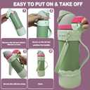 2 x Bottle Bumper Silicone Boot with Handle for Owala 24oz Water Bottle, Sleeve Protector with Strap for Owala Freesip Water Bottle 24 oz, No Scratch Full Protetive Cover, for Running, Bike, Jogging(Blue)