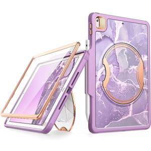 Clayco Nebula Case for iPad 9th/8th/7th Generation Case 10.2 Inch 2021/2020/2019, Multi-Angle Viewing Full Body Stand Cover for iPad 10.2" with Built-in Screen Protector & Pencil Holder, Purple