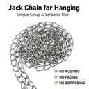 130ft Jack Chain for Hanging, 2mm Thick Steel Chain, Small Chain for Hanging, Utility Chain for Home Outdoor Camping, Heavy Duty Chain for Hanging Baskets, Plants,Thickness 0.08 inches (2mm)