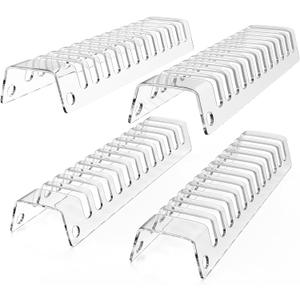 FOLLOWIN Hat Stand Organizer for Baseball Caps, Acrylic Hat Holder for Closet Countertop Display,4 Pack Baseball Caps Display and Organizer, Holds 48 Hats, Clear