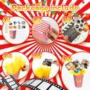 LemonRoad 6 Sets 74 Pcs Movie Night Party Centerpieces Movie Night Theme Decorations Ticket and Star Table Toppers with Popcorn Box Theater Cutouts and Sticks for Theater Party Birthday Decor