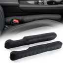 Urehepo 2 pcs Leather Car Seat Gap Filler Organizer, Interior Car Accessories to Stop Things from Dropping for Car SUV Truck Camper, Fill The Gap Between Seat and Console - Black