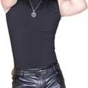 LinvMe Men's Sleeveless Singlet Turtleneck Tights Lingereie (XL)