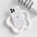 NITITOP for iPhone 14 Pro Max Case Clear Cute Flower - White