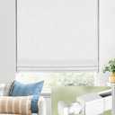 No Tools No Drill Cordless Roman Shades for Indoor Windows 100% Blackout, for Window Size 25" W  64" H White
