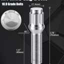 GAsupply M14x1.5 Lug Bolts 40mm Shank Fit for BMW x3 x5 Land Rover Range Rover, Chrome 14x1.5 Spline Lug Bolt Aftermarket Wheel Cone Seat (NOT OEM), 20pcs+1 Stock Stud Key